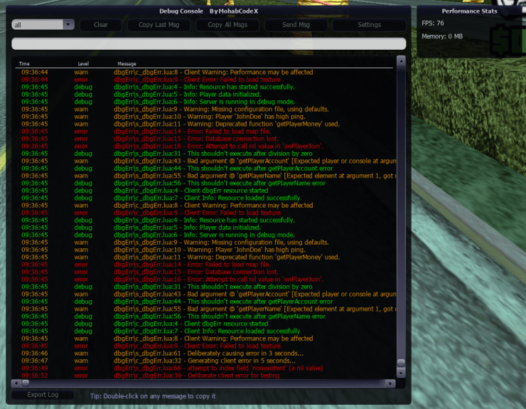  Debug GUI Panel 